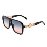 HS2058 - Retro Square Aviator Style Vintage Flat Top Sunglasses