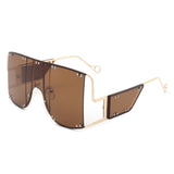 HJ3007-1 - Oversize Square Vintage Women Large Fashion Sunglasses