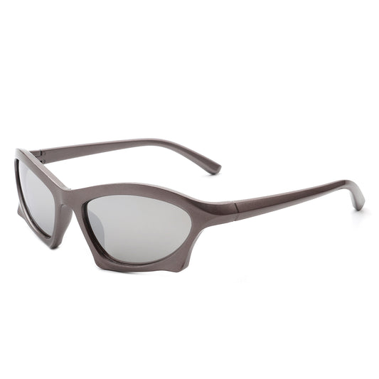 HS1153 - Rectangle Sport Shades Geometric Wrap Around Sunglasses