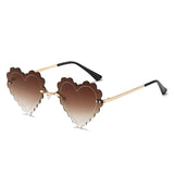 HW2038 - Rimless Heart Shape Tinted Women Fashion Sunglasses