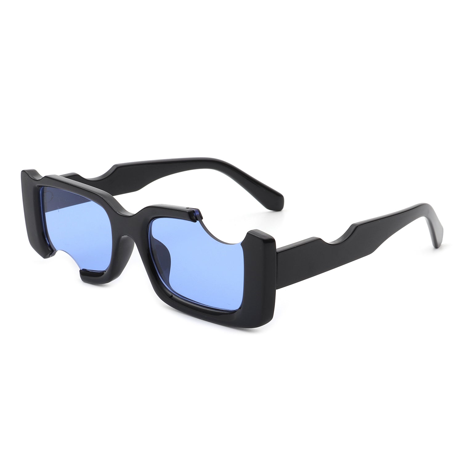 HS1060 - Rectangle Futuristic Modern Cut-out Square Sunglasses