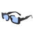 HS1060 - Rectangle Futuristic Modern Cut-out Square Sunglasses