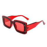 HS2052 - Rectangle Retro Flat Lens Tinted Fashion Square Sunglasses