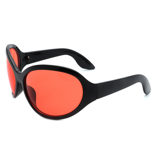 S1212 - Women Oversize Round Wraparound Fashion Wholesale Sunglasses