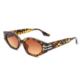 S1174 - Oval Slim Retro Narrow Vintage Cat Eye Fashion Sunglasses