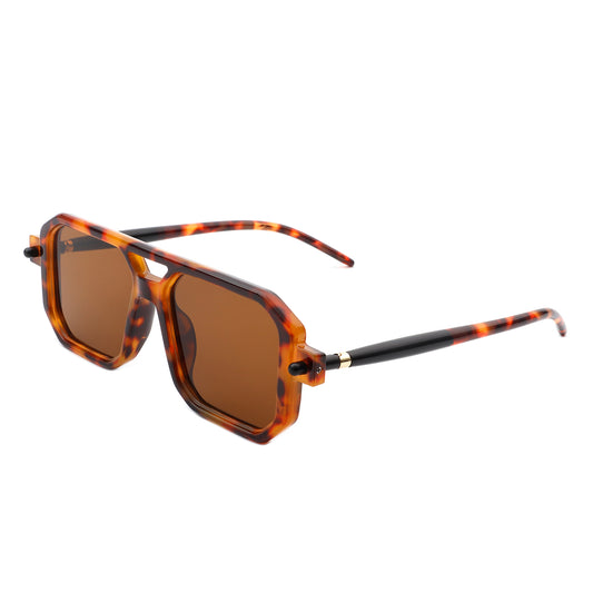HS2065 - Retro Square Flat Top Brow-Bar Fashion Sunglasses