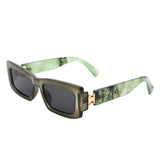 HS2075 - Retro Narrow Rectangle Flat Top Slim Fashion Sunglasses