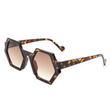 HS1209 - Geometric Round Irregular Tinted Fashion Wholesale Sunglasses