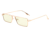 HJ2004 - Retro Metal Rectangle Slim Flat Lens Fashion Sunglasses