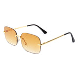 J2020-1 - Rimless Square Retro Tinted Rectangle Fashion Sunglasses