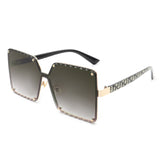 J2029 - Women Square Luxury Tinted Oversize Fashion Sunglasses