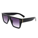 HS1035 - Square Retro Flat Top Vintage Fashion Sunglasses