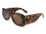 HS1031 - Retro Round Oval Thick Frame Vintage Fashion Sunglasses