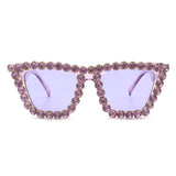HS2006-1 - Women Rhinestone Square Diamonds Cat Eye Fashion Wholesale Sunglasses