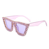 HS2006-1 - Women Rhinestone Square Diamonds Cat Eye Fashion Wholesale Sunglasses