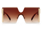 HS2002 - Women Square Oversize Rimless Tinted Fashion Sunglasses