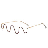 H1015 - Decorative Metal No Lens Frame Rhinestone Fashion Glasses