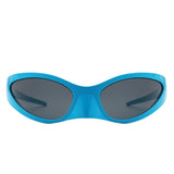 HS1172 - Rectangle Retro Wraparound Irregular Oval Fashion Sunglasses