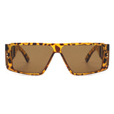 HS1047 - Square Retro Thick Frame Flat Top Rectangle Fashion Sunglasses
