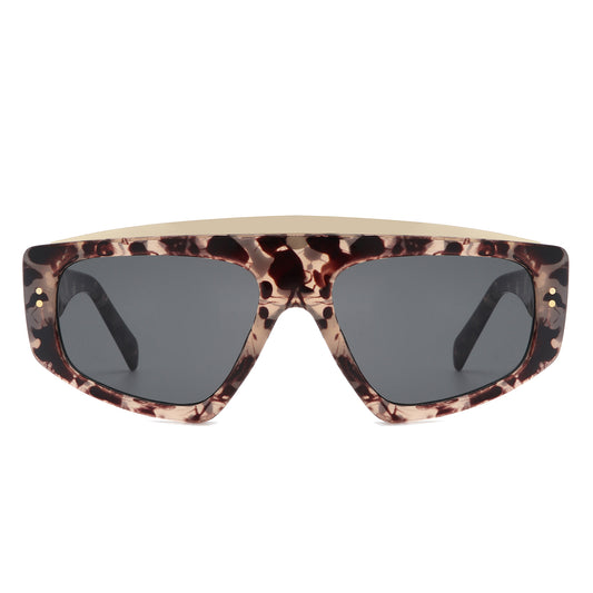 HS2143 - Flat Top Chunky Fashion Square Retro Wholesale Sunglasses