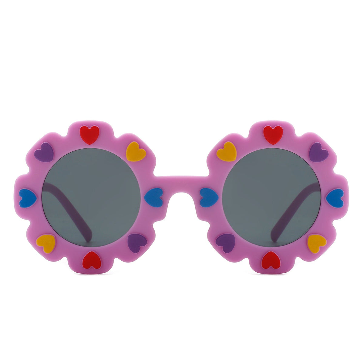 HK2019 - Children Junior Round Circle Cute Heart Kids Wholesale Sunglasses