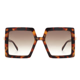 HS2081 - Square Oversize Flat Top Fashion Women Sunglasses