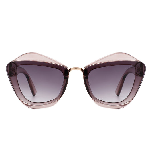 HS1138 - Women Square Fashion Irregular Cat Eye Sunglasses