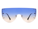 HW3008 - Retro Rimless Oversize Vintage Aviator Fashion Sunglasses