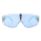 HS18050 - Retro Flat Top Oversize Curved Fashion Sunglasses