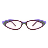 HS2021 - Retro Vintage Slim Narrow Oval Cat Eye Fashion Sunglasses