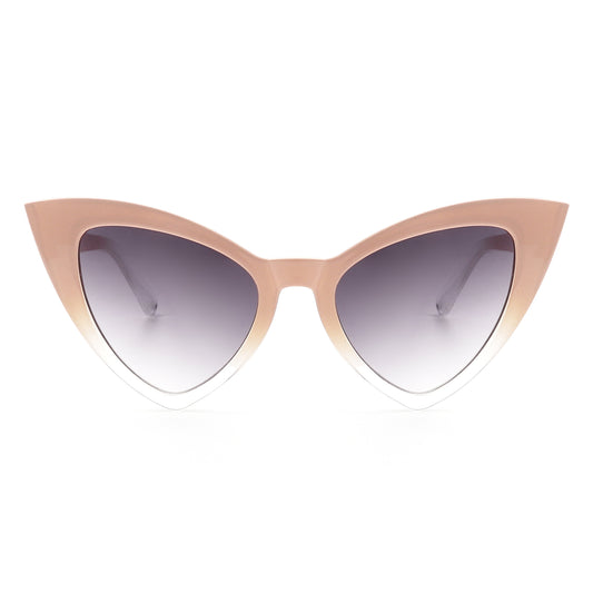HS1043 - Women High Pointed Retro Triangle Fashion Cat Eye Sunglasses