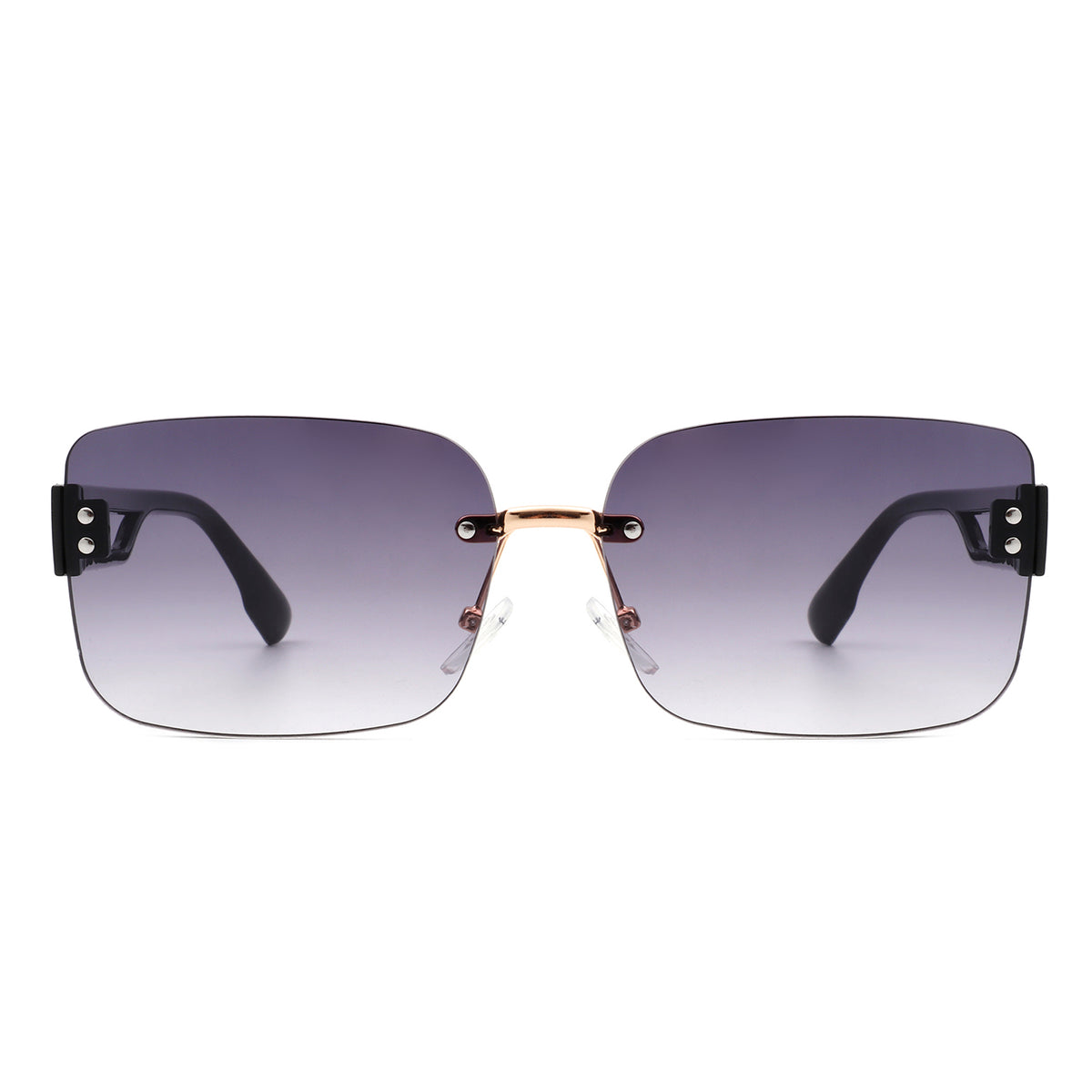 HW2015 - Rectangle Classic Rimless Square Retro Tinted Fashion Sunglasses