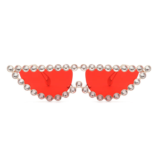 Cat Eye Diamond Sunglasses Women New 2023 Oversized Steampunk Crystal  Rhinestone | eBay