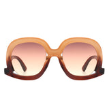 HS1186 - Women Round Oversize Geometric Irregular Fashion Wholesale Sunglasses