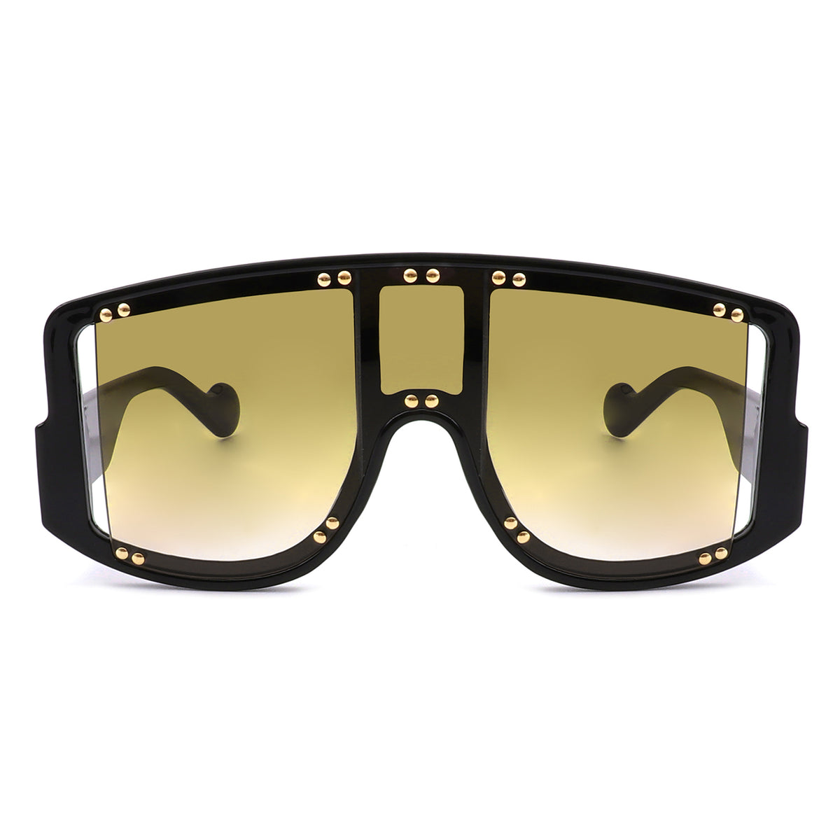 S2101 - Square Retro Oversize Shield Fashion Visor Sunglasses
