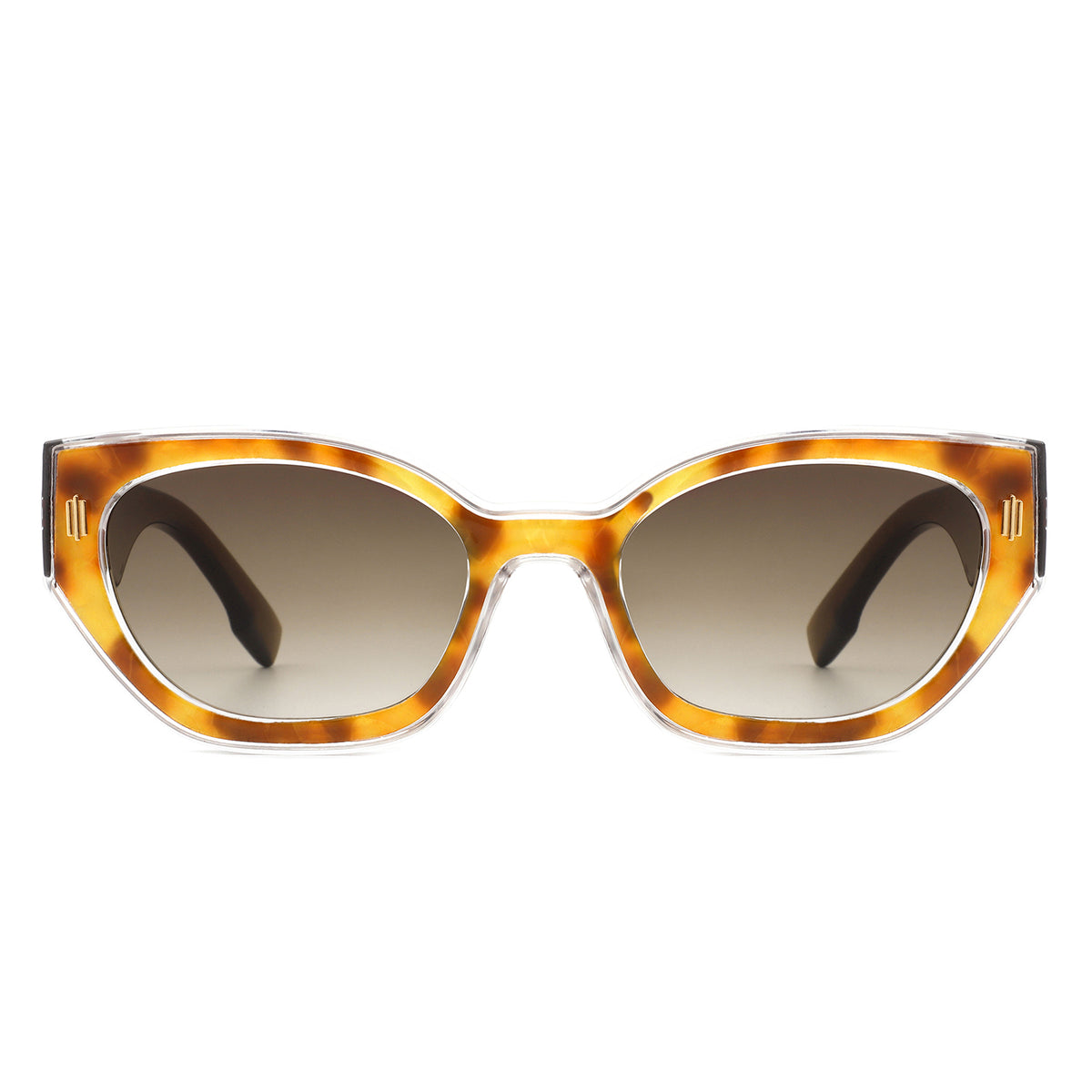 HS2067 - Geometric Retro Round Irregular Narrow Cat Eye Sunglasses