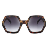 S1168 - Women Square Oversize Geometric Hexagonal Fashion Sunglasses
