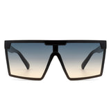 HS2103 - Oversize Retro Square Flat Top Tinted Fashion Women Sunglasses