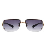 HJ2037 - Women Classic Rectangle Rimless Fashion Square Sunglasses