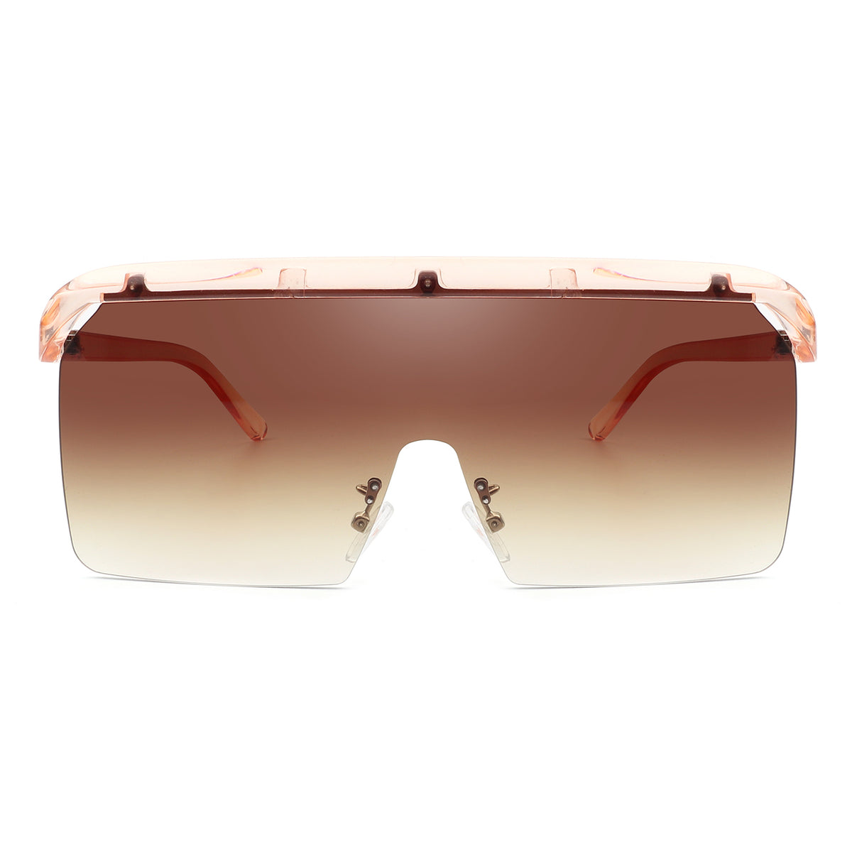 HS2015 - Square Oversize Retro Rimless Flat Top Fashion Sunglasses