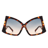 S2119 - Women Oversize Square High Pointed Fashion Sunglasses