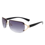 HJ2037 - Women Classic Rectangle Rimless Fashion Square Sunglasses