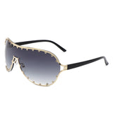 HJ2046 - Oversize Rhinestone Design Fashion Women Aviator Wholesale Sunglasses