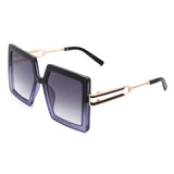 HS2055 - Square Retro Women Oversize Large Flat Top Fashion Sunglasses