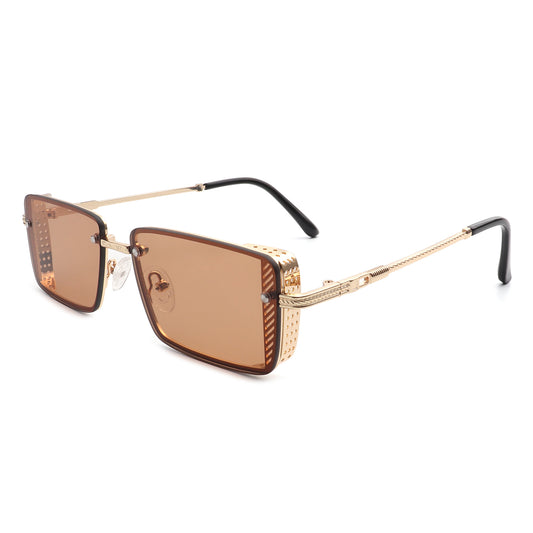 HJ3009 - Retro Rectangle Flat Top Fashion Vintage Sunglasses