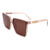 HS18043 - Women Oversize Square Flat Top Retro Fashion Sunglasses