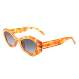 S2116 - Geometric Oval Slim Fashion Round Cat Eye Sunglasses