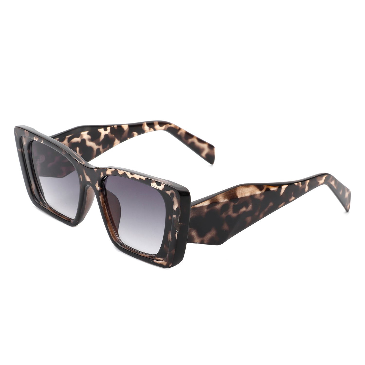 HS1110 - Square Retro Oversize Thick Frame Fashion Women Cat Eye Sunglasses
