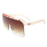 HS2015 - Square Oversize Retro Rimless Flat Top Fashion Sunglasses