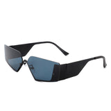 J2035 - Square Geometric Rimless Irregular Frameless Fashion Sunglasses